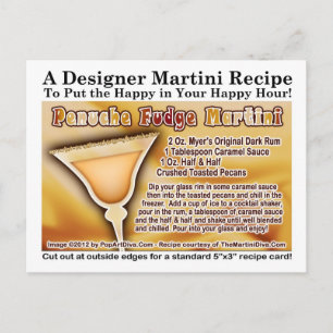 Postale Carte de recette de Martini au Fudge Penuche