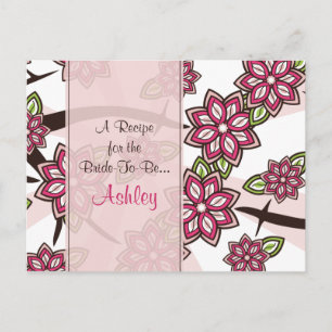 Postale Carte de recette de pomme et fleur de cerisier pou