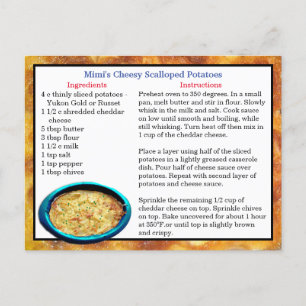 Postale Carte de recette de pommes de terre à paille de Mi