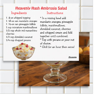Postale Carte de recette de salade d'ambroisie