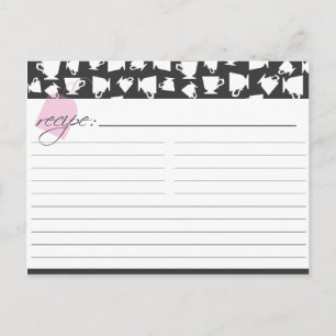 Postale Carte de recette de thé nuptiale