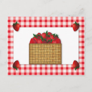 Postale Carte de recette du panier de fraises