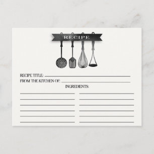 Postale Carte de recette Fête des mariées des ustensiles d
