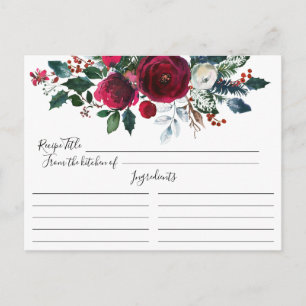 Postale Carte de recette Fête des mariées Florale en fleur