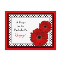 Carte de recette Fête des mariées rouge Gerbera Da