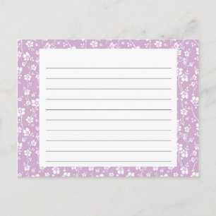 Postale Carte de recette florale pourpre