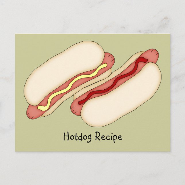 Postale Carte de recette Hotdog (Devant)
