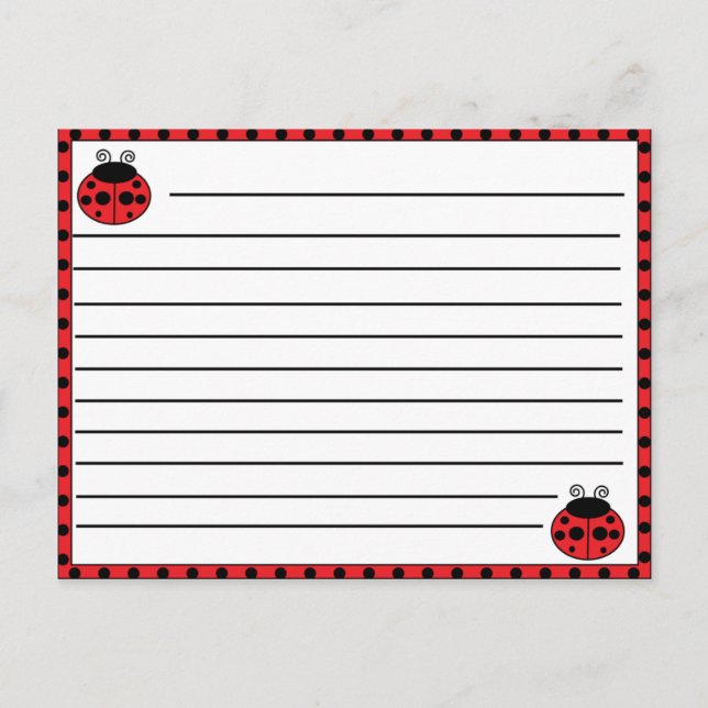 Postale Carte de recette Ladybug (Devant)