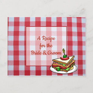 Postale Carte de recette Mariage à nappes rouges