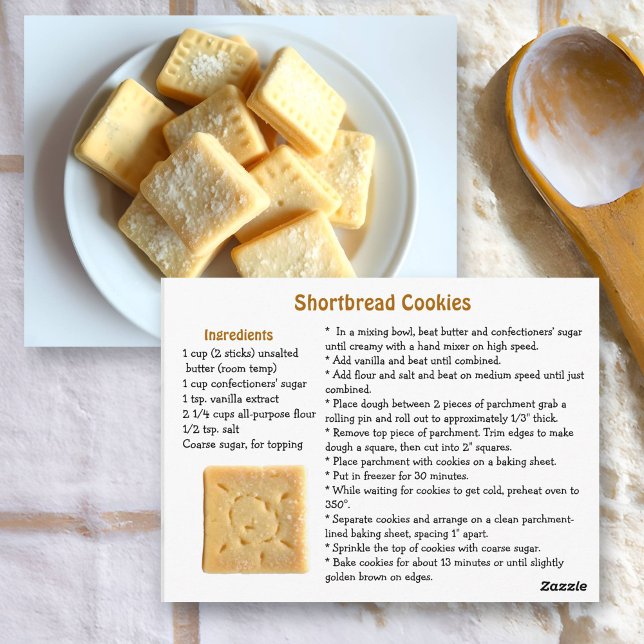 Postale Carte de recette pour biscuits sablés  (Créateur téléchargé)
