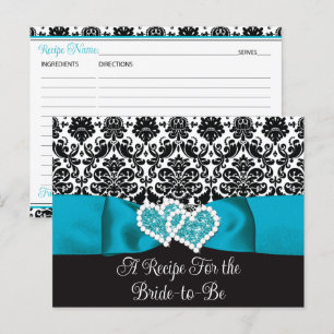 Postale Carte de recette pour les Coeurs d'Amour Noir Turq