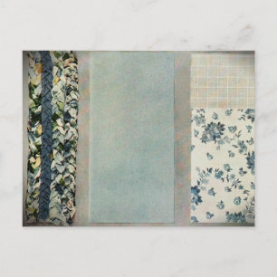Postale Carte de recette Quilt Patchwork en bleu