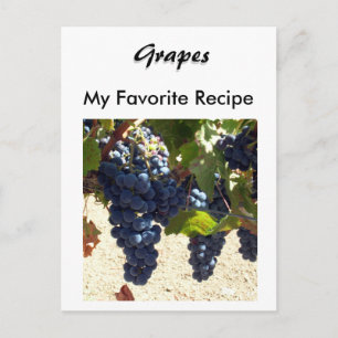 Postale Carte de recette - Raisins