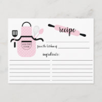 Carte de recette Retro Blush Apron Kitchen Tools