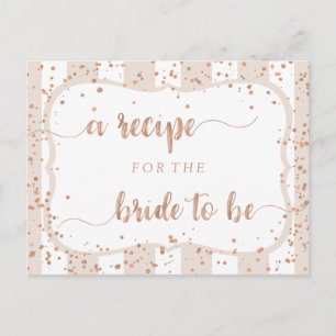 Postale Carte de recette Rose Fête des mariées or Sand Str