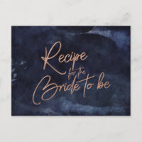 Carte de recette Rose or couleur bleu marine