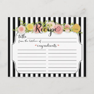 Postale Carte de recette Rose pour les bandes noires moder