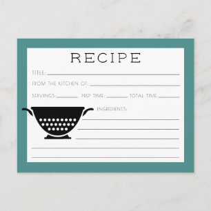Postale Carte de recette   Simple et moderne