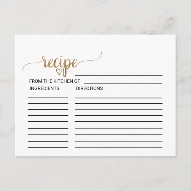 Postale Carte de recette simple Fête des mariées de callig (Devant)