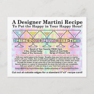 Postale Carte de recette Spring Done Herb Martini Recette