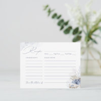 Carte de recette thème plage corail bleu & coquill