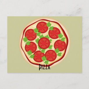 Postale Carte de recette Tomates Pizza