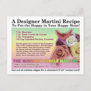 Postale Carte de recettes Circle Horse Race Martini Recett
