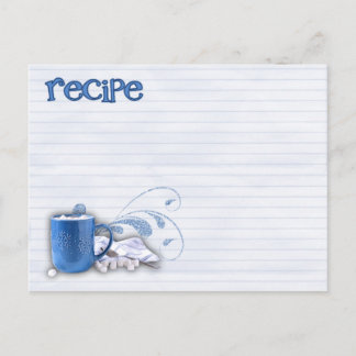 Postale carte de recettes de cacao chaud