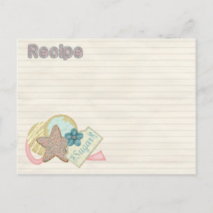 Postale carte de recettes de cookies à sucre