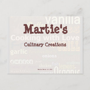 Postale Carte de recettes Word-Art alimentaire (Personnali
