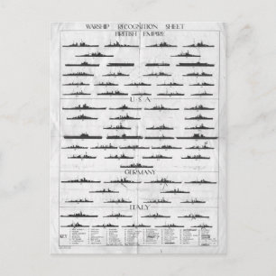 Postale Carte de reconnaissance du navire de guerre de la 