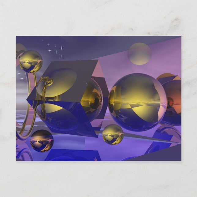 Postale Carte de reflets dorés (Devant)