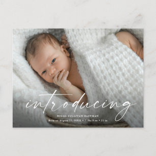 Postale Carte de remerciement avec photo de bébé à l'intér