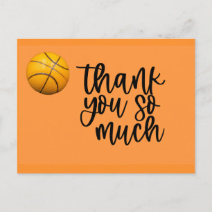 Postale Carte de remerciement basketball avec basketball