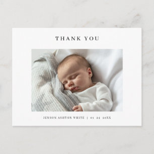Postale Carte de remerciement bébé avec photo et nom moder