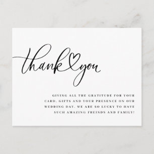 Postale Carte de remerciement cœur, carte de remerciement 