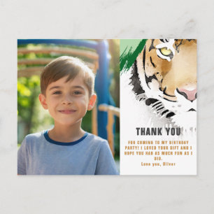 Postale Carte de remerciement d'anniversaire à tête de tig