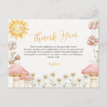 Carte de remerciement de baby shower pour un adora