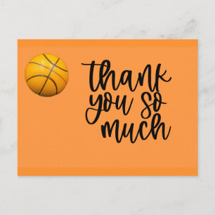 Postale Carte de remerciement de basketball avec ballon de