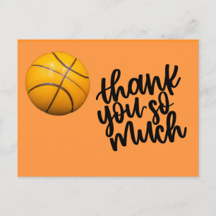 Postale Carte de remerciement de basketball avec basketbal