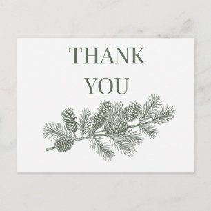 Postale Carte de remerciement de mariage en branchage de p