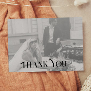 Postale Carte de remerciement de mariage moderne et chic