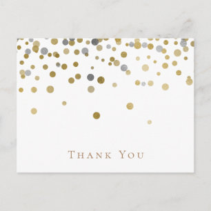 Postale Carte de remerciement de mariage Or et Argent