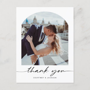 Postale Carte de remerciement de mariage photo à arche min
