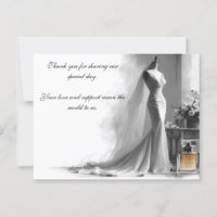 Carte de remerciement de mariage romantique – Robe