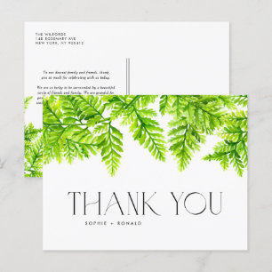 Postale Carte de remerciement de mariage Vert Chartreuse F