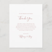 Carte de remerciement de réception simple élégante