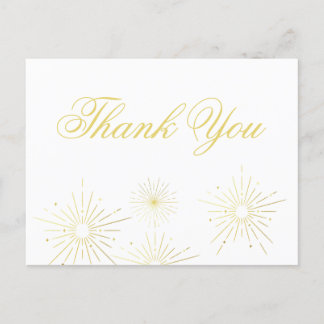 Postale Carte de remerciement élégante à motif de feu d'ar