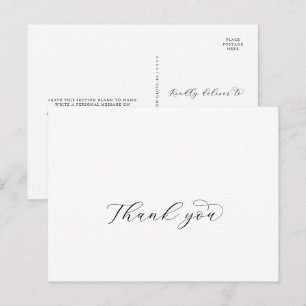 Postale Carte de remerciement élégante avec écriture manus