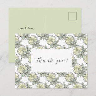 Postale Carte de remerciement élégante avec fruit d'agrume